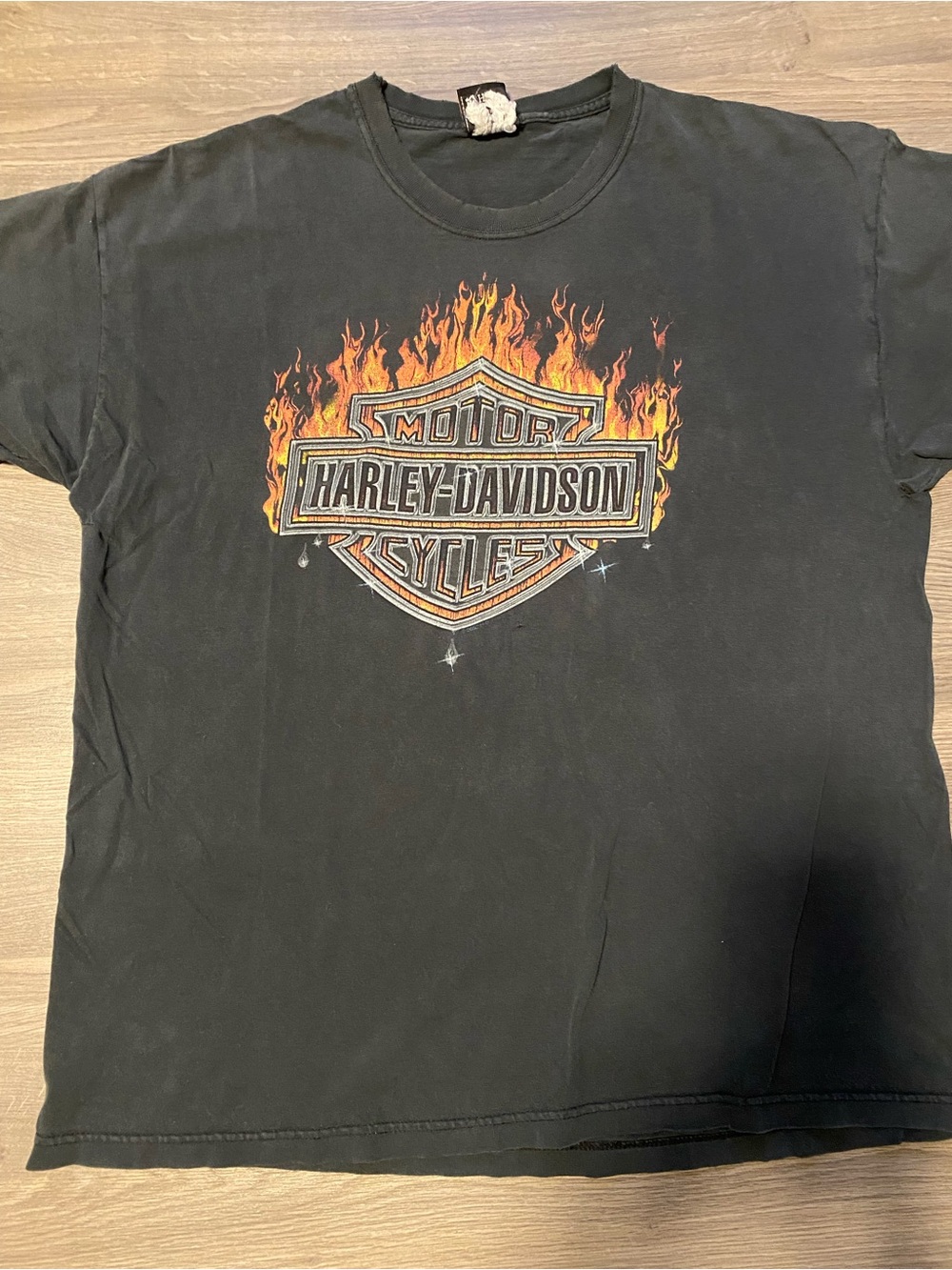 Harley-Davidson Black Tee with Flaming Shield - Halifax, NS